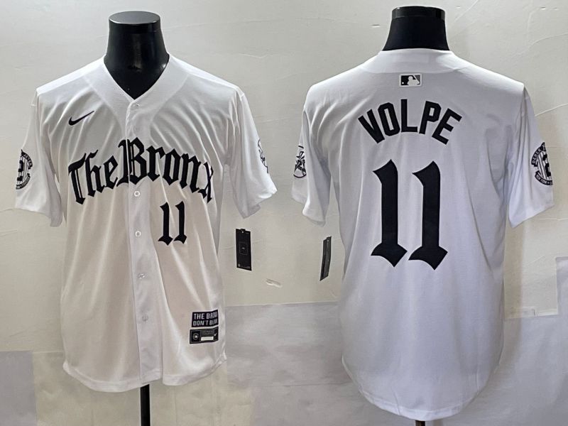 Men 2025 New York Yankees 11 Volpe White Five generations Joint Name Nike MLB Jersey style 4